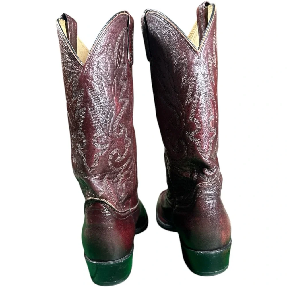 Dan Post Leather Western Cowboy Boots Men’s Size 11.5 Burgundy Brown - Picture 5 of 10